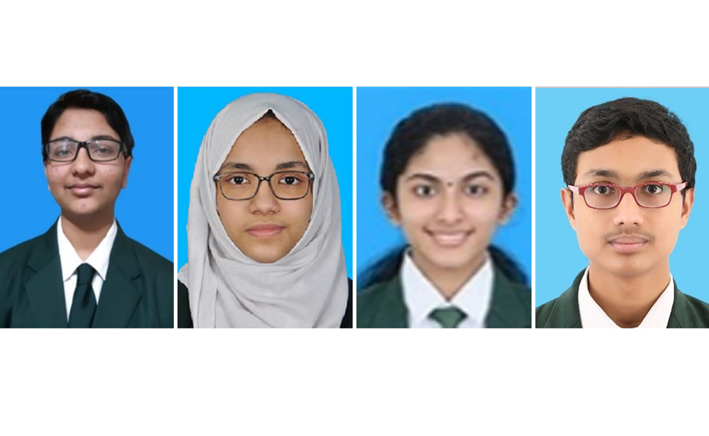 From left: Arush Sharma, Razan Gafoor, Dhiya Maria Telson and Advay Rahul Pande