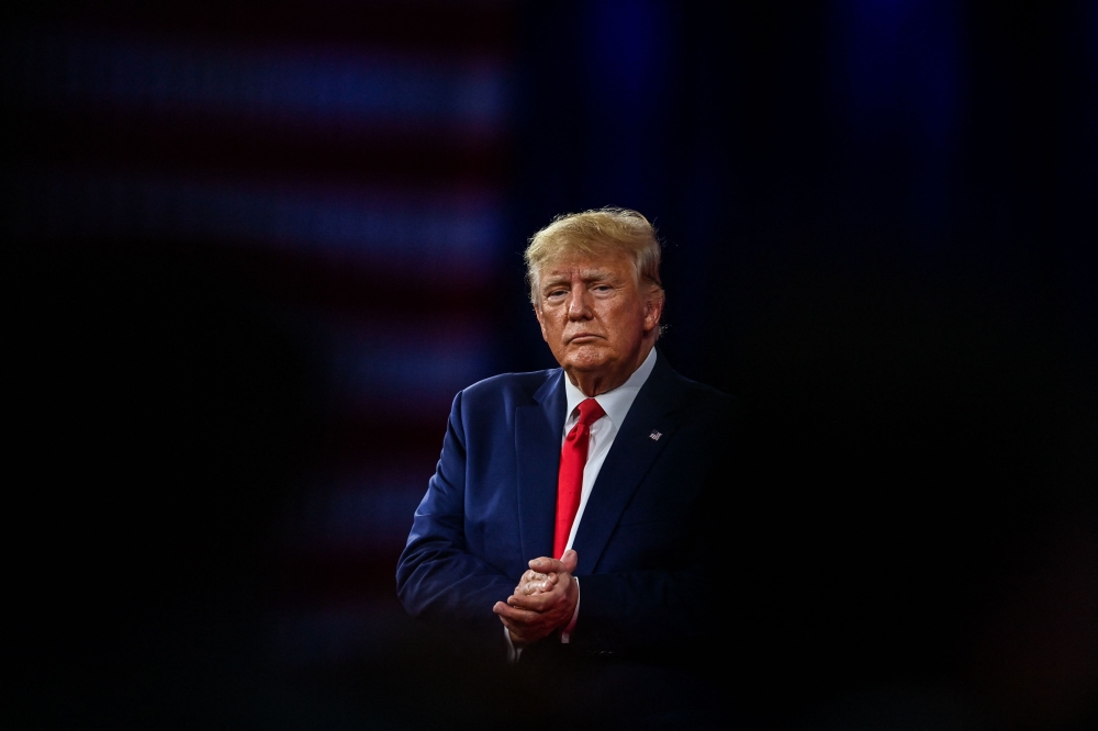 (Files) Former US President Donald Trump speaks at the Conservative Political Action Conference 2022 (CPAC) in Orlando, Florida, on February 26, 2022. (Photo by Chandan Khanna / AFP)