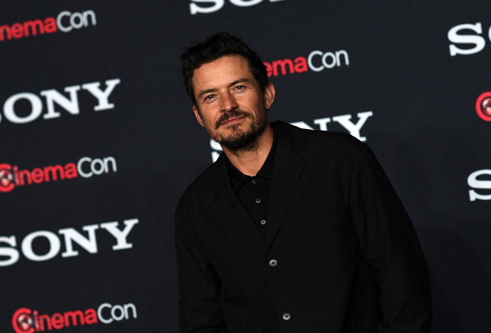 File photo: US actor Orlando Bloom attends the Sony Pictures Entertainment presentation of 