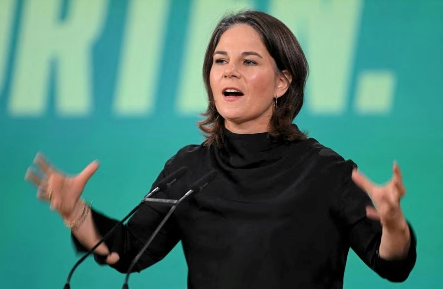 File photo: German Foreign Minister Annalena Baerbock speaks to a conference of her Greens party in Bonn, Germany, October 15, 2022. (Reuters)
