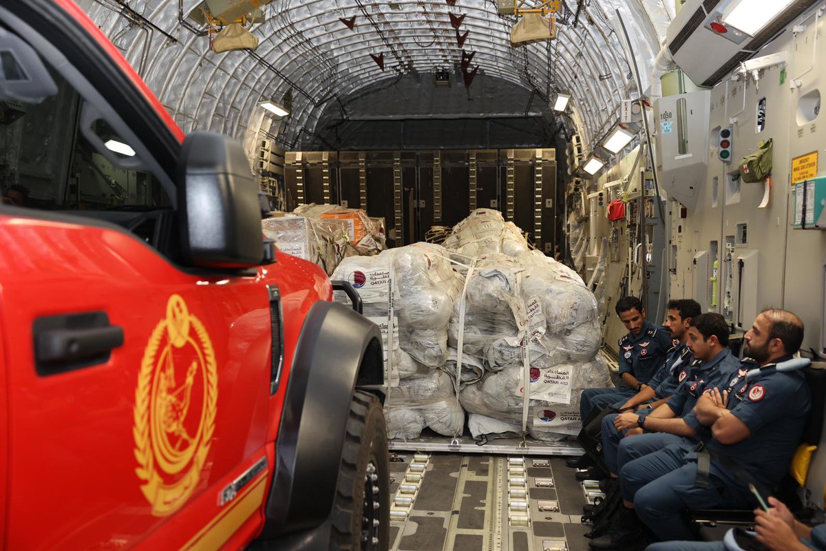 File photo of Qatari International Search and Rescue Group heading to Morocco 