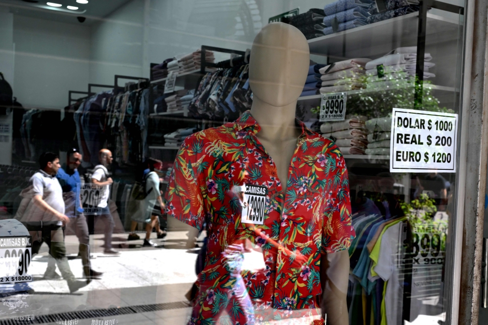 A sign with exchange currency values of the unofficial so-called 