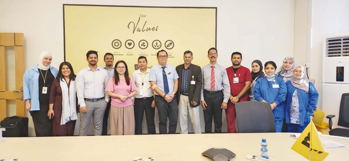 MSC Qatar and HMC officials at the blood donation campaign.