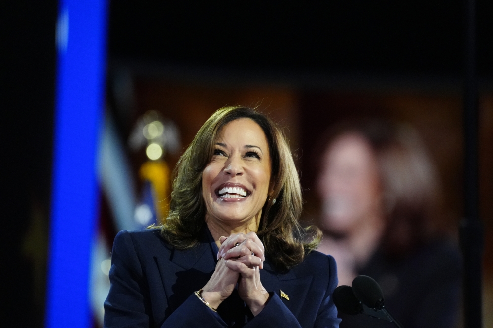 US Vice President Kamala Harris at the Democratic National Convention in Chicago on August 22, 2024. (Photo by Melina Mara/The Washington Post)