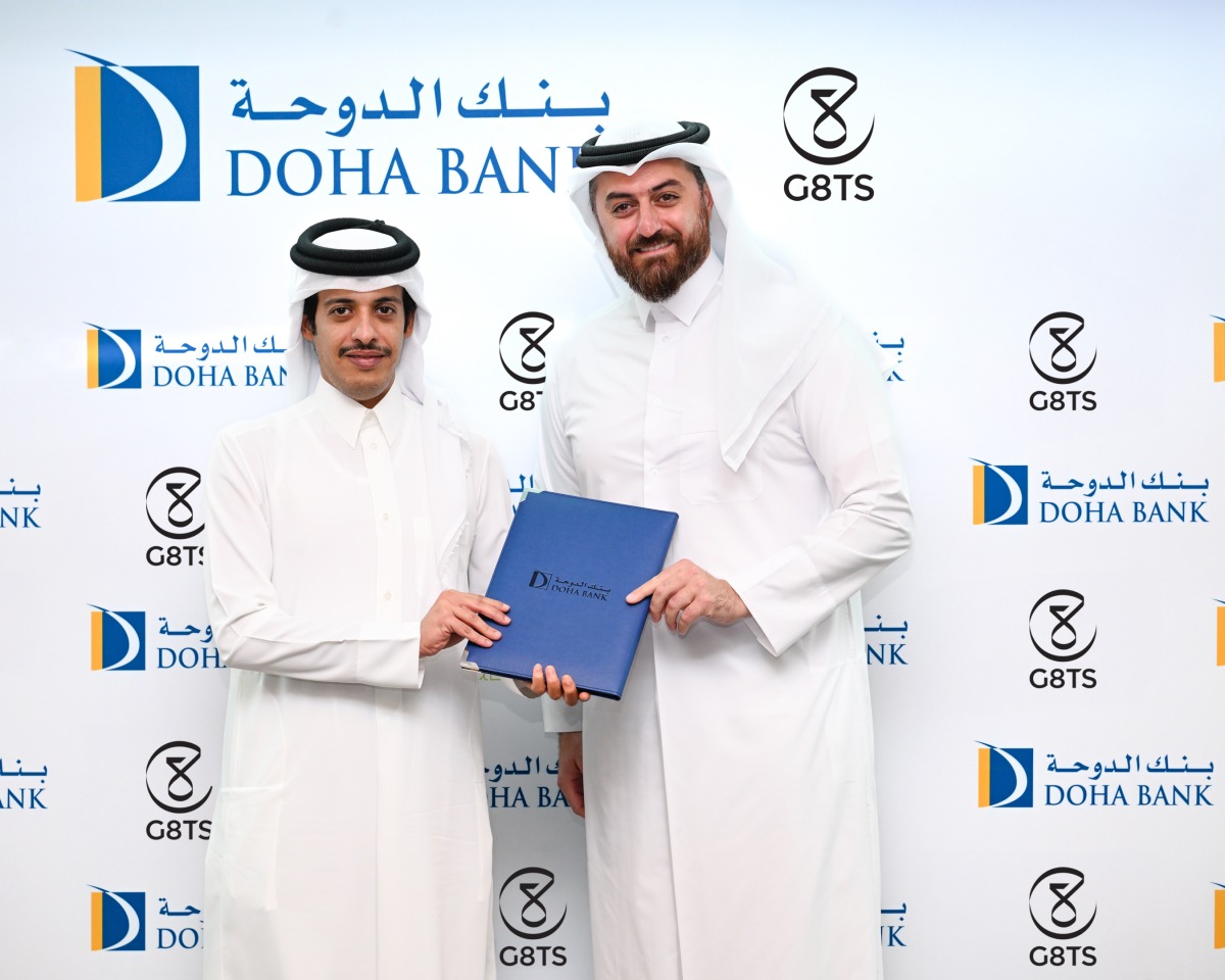 Group CEO of Doha Bank, Sheikh Abdulrahman bin Fahad bin Faisal Al Thani and CEO & Founder of Ox Fitness Lab and the G8TS App, Mohamed Abuissa.