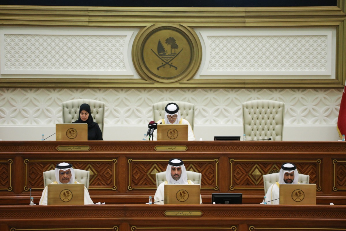 Shura Council Speaker HE Hassan bin Abdullah Al Ghanim chairing the Council session yesterday, June 31, 2025. 