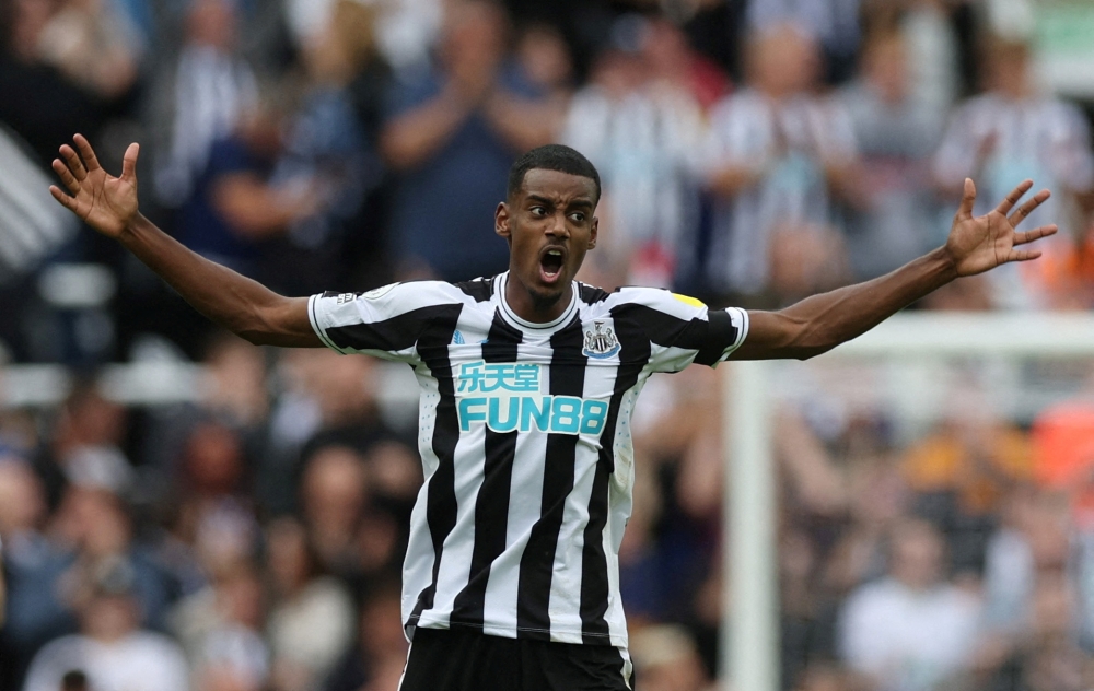 File photo: September 17, 2022 Newcastle United's Alexander Isak celebrates scoring their first goal Action Images via Reuters/Lee Smith.