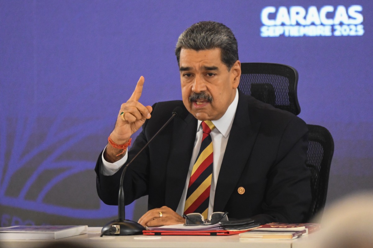 Venezuelan President Nicolas Maduro addresses a press conference in Caracas, Venezuela, on Sept. 1, 2025. (Photo by Marcos Salgado/Xinhua)
