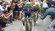 Esteban Chavez of team Orica rides during the 110th edition of the giro di Lombardia (Tour of Lombardy), a 241 km cycling race from Como to Bergamo on October 1, 2016. AFP
