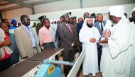Dr. Ayed bin Dabssan Al Qahtani, Chairman, Board of Trustees and General Director, RAF, with local officials at the vocational training centre opened in a jail in Khartoum.