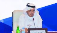 Prime Minister and Interior Minister H E Sheikh Abdullah bin Nasser bin Khalifa Al Thani meeting with the Chief Executive Officers (CEOs) of companies listed on Qatar Stock Exchange at the Sheraton Grand Doha Resort and Convention Hotel, yesterday. 
