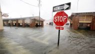 Flood waters submerge the historic city market area as Hurricane Matthew hits Charleston, South Carolina October 8, 2016. Reuters/Jonathan Drake