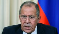 Russia's Foreign Minister Sergei Lavrov speaks during a joint news conference with French Foreign Minister Jean-Marc Ayrault following their meeting in Moscow, Russia, October 6, 2016. REUTERS/Maxim Shemetov