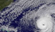 Hurricane Nicole is seen approaching Bermuda in this image from NOAA's GOES-East satellite taken at 12pm ET (16:00GMT) October 12, 2016. NASA