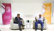 Dr Sultan Barakat, Director of Centre for Conflict and Humanitarian Studies (CHS) at the Doha Institute for Graduate Studies and Dr Hany El Banna, Founder of Islamic Relief and Founder and President of the Humanitarian Forum, during an interaction in Doha