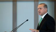 Turkish President Recep Tayyip Erdogan delivers a speech during a meeting with the NGO representatives and the opinion leaders at Presidential Palace in Ankara, Turkey on October 20, 2016. ( Kayhan Özer - Anadolu Agency )