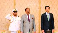 Pakistan President Mamnoon Hussain and Pakistan Ambassador to Qatar Shahzad Ahmed at a function organised by the embassy for Pakistani community.