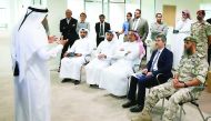 Minister of State for Defence Affairs H E Dr Khalid bin Mohamed Al Attiyah during his visit to Qatar Foundation’s Education City.