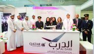 Ambassadors from Qatar Airways’ Al Darb Qatarisation Programme at the airline’s stall in the seventh Qatar International Universities Fair. 