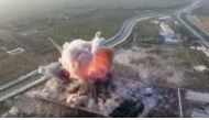 The Afghan Taliban uploaded a video showing a suicide bomber driving into a police base and blowing it up in the southern Helmand province of Afghanistan. (Video Screengrab)