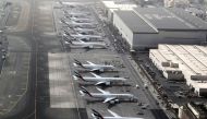 Planes were grounded for almost one hour on Friday at Dubai International Airport. AFP.
