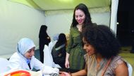 Women undergoing random tests at a Diabetes Awareness Campaign organised by UDC part of the World Diabetes Day at The Pearl Qatar on Thursday. Pic: Salim Matramkot / The Peninsula