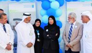 Minister of Public Health H E Dr Hanan Mohamed Al Kuwari and senior HMC officials at the launch of the World Diabetes Day Exhibition and Public Screening pavilion at Hamad General Hospital, yesterday.