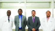Prof Justin Konje, Executive Chair, Women’s Services Clinical Management Group at Sidra (2nd left) with other officials involved with the conference.