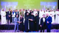 HEC Paris in Qatar officials after receiving the award in Doha.