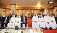 Kabalan Abisaab (fifth left), Ambassador of the Republic of Ecuador to Qatar; Mohamed bin Ahmed bin Tawar Al Kowari, Vice Chairman of Qatar Chamber, and other officials during the Qatar Chamber and Ecuador Embassy Exhibition which took place at Qatar Cham