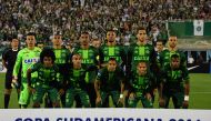 This file photo taken on November 24, 2016 shows Brazil's Chapecoense players posing for pictures during their 2016 Copa Sudamericana semifinal second leg football match against Argentina's San Lorenzo held at Arena Conda stadium, in Chapeco, Brazil. A pl