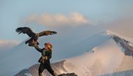 A still from the film The Eagle Huntress