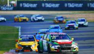 2016 Champion Bennani Mehdi (front) in action during the 2016 FIA WTCC World Touring Car Championship in this September 23 file photo.
