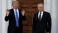 US President-elect Donald Trump stands with retired Marine Gen. James Mattis following their meeting at the main clubhouse at Trump National Golf Club in Bedminster, New Jersey, US, November 19, 2016. Reuters/Mike Segar/File Photo