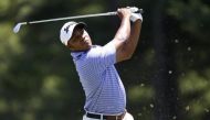 Harold Varner III of the United States hits his tee shot on the second hole during the third round of the Quicken Loans National golf tournament at Congressional Country Club - Blue Course. Geoff Burke-USA TODAY Sports
