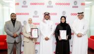 Sheikh Nasser bin Hamad bin Nasser Al Thani, Chief New Business Officer, and Ooredoo team with ISO Certification.