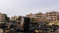 A general view shows the damage at a Russian military field hospital after it was shelled by what the Russian Defense Ministry said were Syrian rebels in Aleppo, Syria, in this handout picture provided by SANA on Dec. 5, 2016. SANA/Handout via REUTERS.