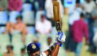 India's Murali Vijay plays a shot on the second day of the fourth Test cricket match against England at the Wankhede stadium in Mumbai, India, yesterday.