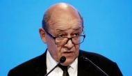 French Defence Minister Jean-Yves Le Drian speaks at the International Institute for Strategic Studies (IISS) Manama Dialogue Regional Security Summit in Manama, Bahrain December 10, 2016. REUTERS/Hamad I Mohammed.