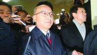 The National Pension Service (NPS) Chairman Moon Hyung-pyo is summoned to the Independent Counsel Team in Seoul, on Tuesday. 