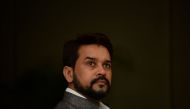 (FILES) In this photograph taken on September 18, 2016, President of the Board of Control for Cricket in India (BCCI) Anurag Thakur looks on as he speaks during a press conference in New Delhi. GETTYOUT
/ AFP / SAJJAD HUSSAIN
