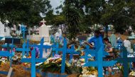 View of the graves at Nossa Senhora Aparecida Cemetery — also known as Taruma Cemetery — of the inmates killed in the recent riots in prisons, on Jan 9, 2017, in Manaus, Amazonas state, Brazil. (Raphael Alves / AFP- Getty Images)  