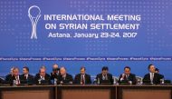 Participants of Syria peace talks attends a meeting in Astana, Kazakhstan January 23, 2017. REUTERS/Mukhtar Kholdorbekov
