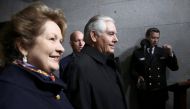 Donald Trump's Secretary of State Rex Tillerson (R) and his wife Renda Tillerson arrive on the West Front of the U.S. Capitol in Washington, D.C., U.S., January 20, 2017. REUTERS/Win McNamee/Pool
