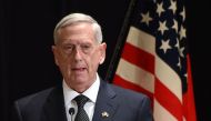 US Defence Secretary Jim Mattis speaks while Japanese Defence Minister Tomomi Inada (not pictured) listens during a joint press conference at the defence ministry in Tokyo on February 4, 2017. / AFP / Toru YAMANAKA
