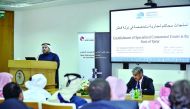 Mohammed Abdul Aziz Al Khulaifi, Dean of Law College at QU and Associated Professor of Commercial Law, addressing the seminar in Doha yesterday. Pic: Baher Amin/ The Peninsula