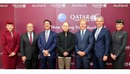 Qatar Airways Group Chief Executive, Akbar Al Baker, with Hon Todd McClay, Minister of Trade and State Owned Enterprises; Ambassador Nasser bin Hamad Mubarak Al Khalifa; Adrian Littlewood, Auckland Airport Chief Executive; and QA Senior Vice President Asi