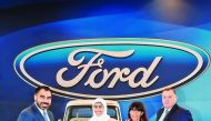 FROM LEFT: Ramzy Hadi, Ford Middle East’s Regional Sales Manager; Lina Al Tarawneh, Dr Aurora M. de Castilla, and Ian Partridge, General Manager, Almana Motors.
