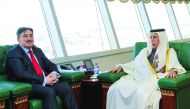 Deputy Prime Minister and Minister of State for Cabinet Affairs H E Ahmed bin Abdullah bin Zaid Al Mahmoud with Ambassador of the Republic of Turkey to Qatar, Ahmet Demirok, on the occasion of ending his tour of duty in the country. Talks covered bilatera