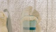 A dress by designer Regimes and worn by Princess Diana at the Ball at Althrop House in 1979, pictured during a press preview of forthcoming exhibition entitled 